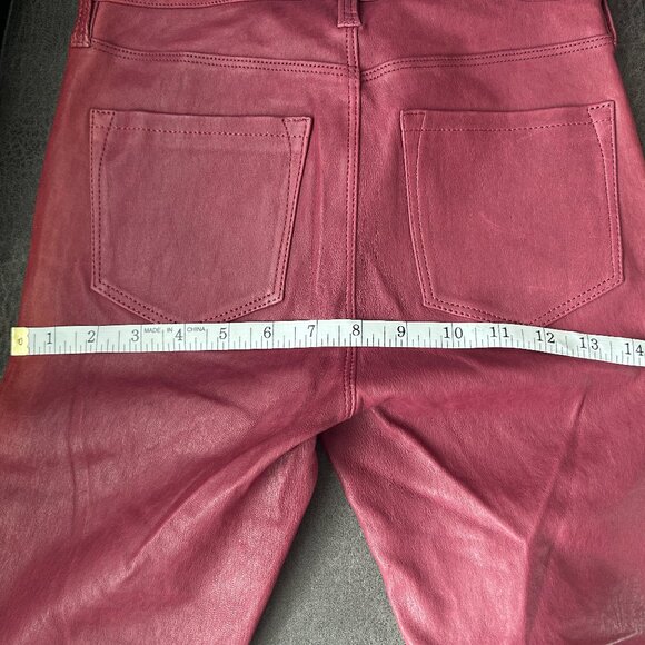 Blood Red J Brand Leather Pants Size 25 - Picture 7 of 10